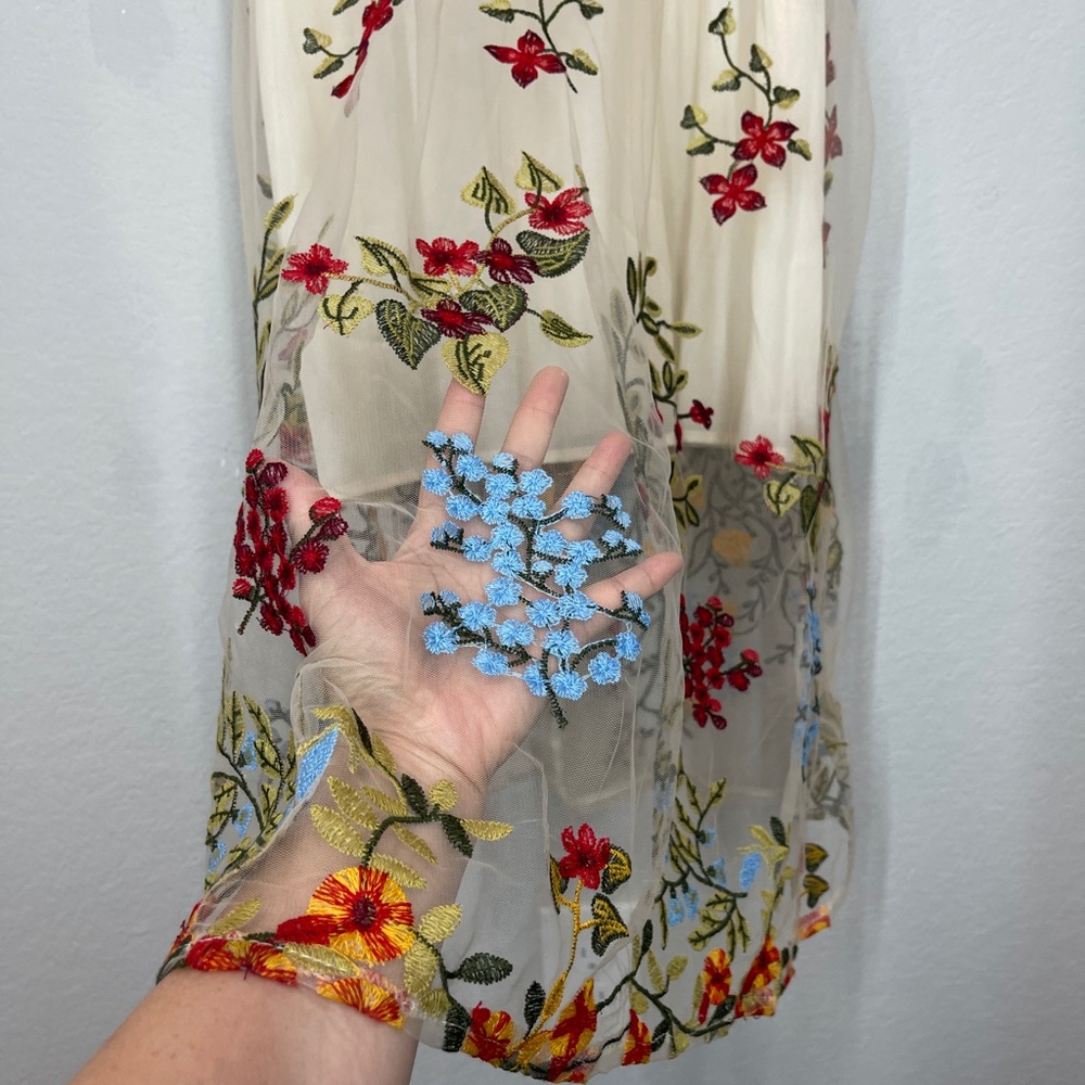Glory Connection Midi Dress Womens XXL Floral Embroidered - Picture 4 of 16